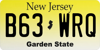 NJ license plate B63WRQ
