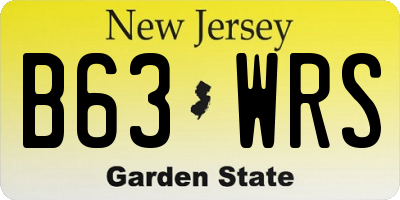 NJ license plate B63WRS