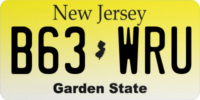 NJ license plate B63WRU