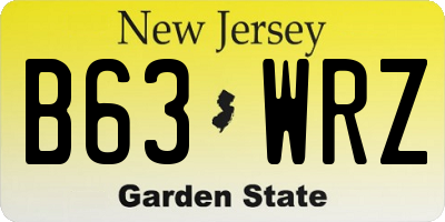 NJ license plate B63WRZ