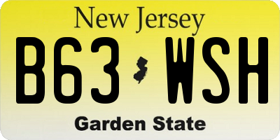 NJ license plate B63WSH