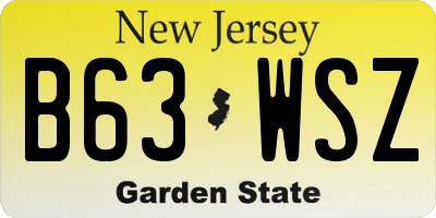 NJ license plate B63WSZ