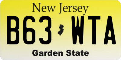 NJ license plate B63WTA