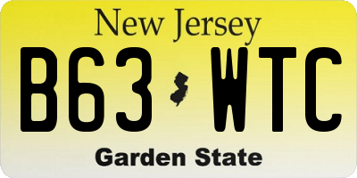 NJ license plate B63WTC