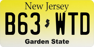 NJ license plate B63WTD