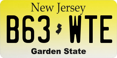 NJ license plate B63WTE
