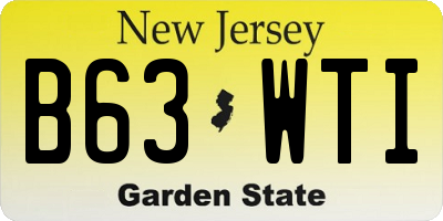 NJ license plate B63WTI