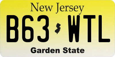NJ license plate B63WTL