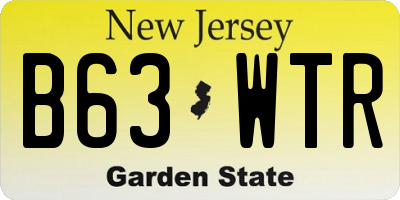 NJ license plate B63WTR