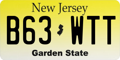 NJ license plate B63WTT