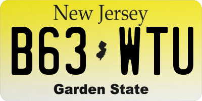 NJ license plate B63WTU