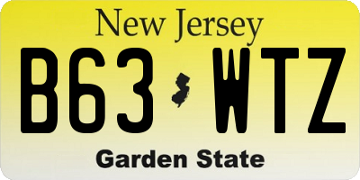 NJ license plate B63WTZ