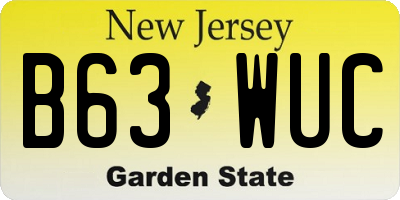 NJ license plate B63WUC