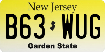 NJ license plate B63WUG