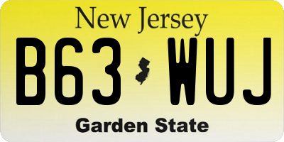 NJ license plate B63WUJ