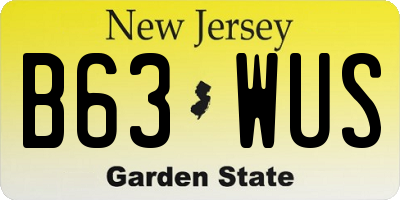 NJ license plate B63WUS
