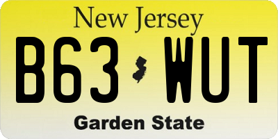 NJ license plate B63WUT