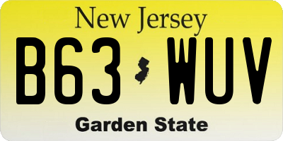 NJ license plate B63WUV