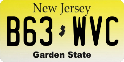 NJ license plate B63WVC