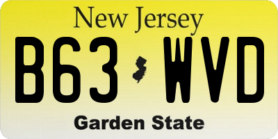 NJ license plate B63WVD