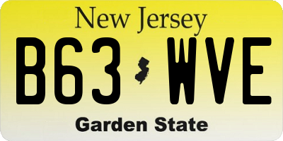 NJ license plate B63WVE