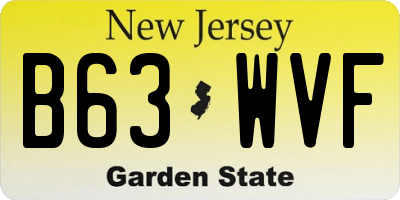 NJ license plate B63WVF