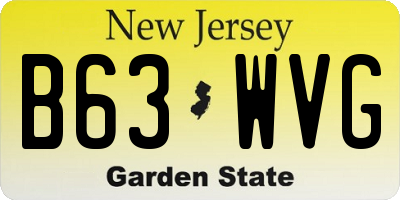 NJ license plate B63WVG