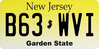 NJ license plate B63WVI