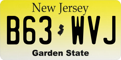 NJ license plate B63WVJ