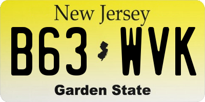 NJ license plate B63WVK