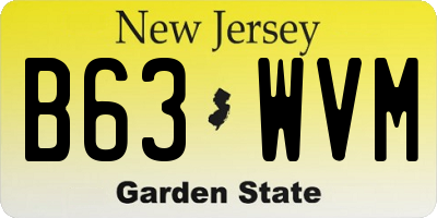 NJ license plate B63WVM
