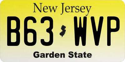 NJ license plate B63WVP