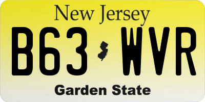 NJ license plate B63WVR