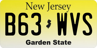 NJ license plate B63WVS