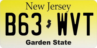 NJ license plate B63WVT