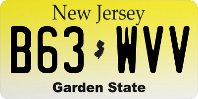 NJ license plate B63WVV