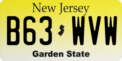 NJ license plate B63WVW