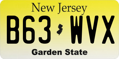 NJ license plate B63WVX