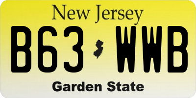 NJ license plate B63WWB