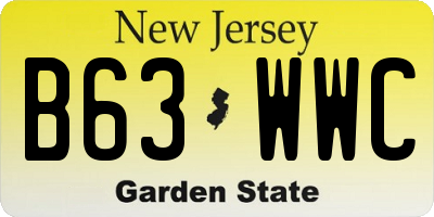 NJ license plate B63WWC