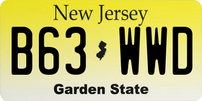 NJ license plate B63WWD