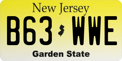NJ license plate B63WWE