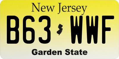 NJ license plate B63WWF