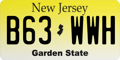 NJ license plate B63WWH