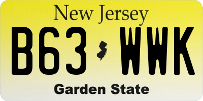 NJ license plate B63WWK