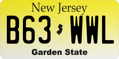 NJ license plate B63WWL