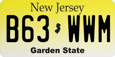 NJ license plate B63WWM