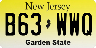 NJ license plate B63WWQ