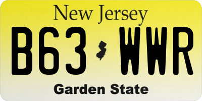 NJ license plate B63WWR