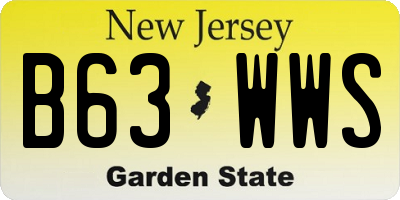 NJ license plate B63WWS